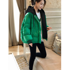 批发绿色短款棉服女加厚连帽洋气大码面包服外套冬装2025新款<b class='q'>欧洲</b>站