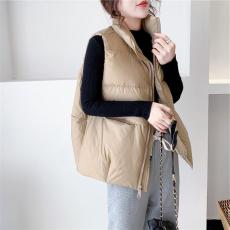 批发羽绒棉马甲女外穿2025冬季新款无袖韩版宽松轻薄短款马夹背心外套