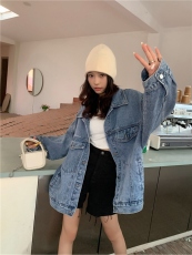 牛仔衣外套女2022韩版春秋新款宽松港味bf风原宿百搭中长款ins潮
