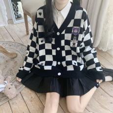 实拍现货 日系女学生宽松jk格裙制服要做学院纽扣针织毛衣外套