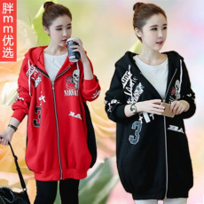 批发加绒加厚胖MM优选300斤大码女秋冬装卫衣<b class='q'>加肥</b><b class='q'>加大</b>宽松蝙蝠衫外套