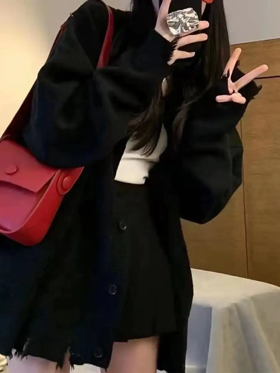 폴드 칼라 단색 가디건 상세 이미지 8