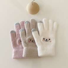 批发大量 实拍笑脸手套触屏手套五只手套