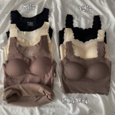 批发实拍实价秋冬新款保暖背心女加绒加厚<b class='q'>性感</b>蕾丝吊带内搭打底上衣