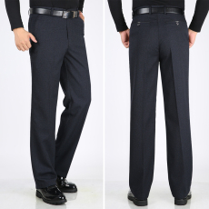 批发秋冬中年男士休闲裤中老年厚款宽松直筒西裤爸爸装长裤子40-50岁