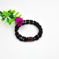 批发经典款黑色皮筋竹节双层打结发饰头绳 活动促销小礼品赠品