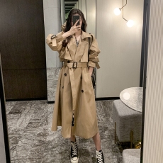 韩版女装2022早秋季新款卡其色风衣中长款小个子大衣女英伦风春秋