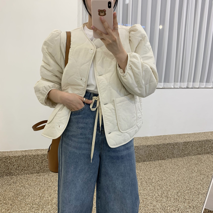 있음 선적 한국 chic 보온 두꺼운 면 옷 재킷