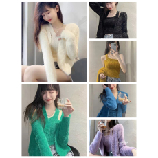 批发<b class='q'>韩版</b>ins小香风针织开衫两件套女春秋时尚显瘦外套洋气百搭毛衣