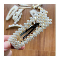 批发韩国ins网红发夹一字夹爆款珍珠边夹成人卡子bb夹发卡头饰