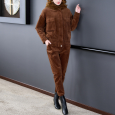 批发2022秋<b class='q'>冬</b>加厚夹棉新款中老年套装妈妈装