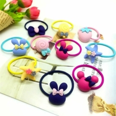 批发实拍新款儿童卡通发圈 扎头发橡皮筋