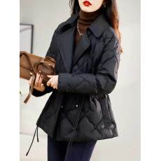 批发轻薄棉服女白鸭绒短款小个子冬季外套<b class='q'>修身</b>显瘦2025年新款西装领