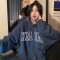 美式复古学院风拉链卫衣外套卫衣女2022新款加厚连帽盐系上衣秋冬轮播图1