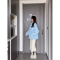 韩版棉衣2022年新款棉袄外套女冬季奶蓝色菱格翻领加厚棉服女宽松轮播图3