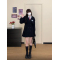 黑色风衣学院风设计感百褶宽松外套2022年秋季新款女百搭长款外套轮播图1