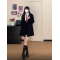 黑色风衣学院风设计感百褶宽松外套2022年秋季新款女百搭长款外套轮播图3