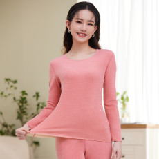 批发发热德绒保暖内衣女士加绒加厚套装秋衣秋裤恒温无痕保暖衣280克