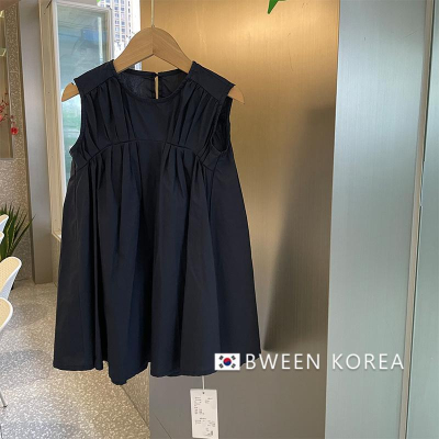 女童连衣裙款韩版童装时尚宽松气质裙子黑色韩系洋气背心裙
