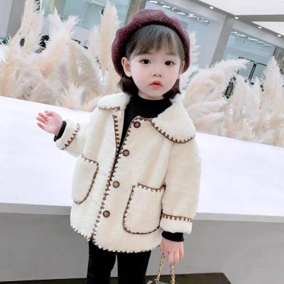 羊羔绒女童外套2022秋冬新款洋气时髦韩版儿童上衣女宝宝