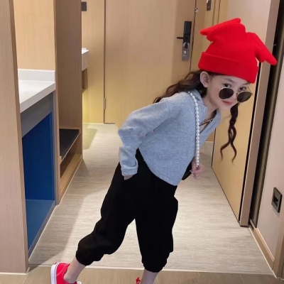 女童卫衣春秋季2022新款韩版儿童秋装女孩连帽长袖打底衫洋气