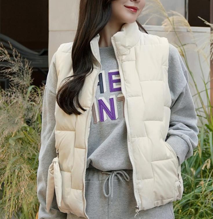 한국 스타일 가을 겨울 하라주쿠 스타일 캐주얼 조끼 조끼 캐주얼 면 의류 패션 개성 패딩 재킷 베스트 여성 코트