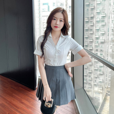 批发实拍2022JK制服酒店衬衫女职业套装酒店前台足疗技师美容院工作服