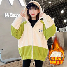 批发510克奥粒绒复合银狐绒，女<b class='q'>童</b><b class='q'>外套</b><b class='q'>秋</b>冬季2025新款<b class='q'>中大</b><b class='q'>童</b>加厚上衣