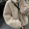 2022年新款羊羔毛外套女秋冬季加厚加绒高级感短款小个子皮毛一体轮播图3
