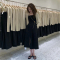 2022年秋季新款女装高级感法式气质长裙黑色吊带连衣裙子两件套装轮播图2