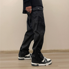 批发vibe美式街头裤子ins高街潮拉链微喇工装裤男直筒山系机能冲锋裤