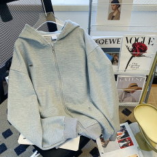 批发<b class='q'>实拍</b>特价华夫格复合卫衣女春秋薄款2025连帽开衫<b class='q'>外套</b>上衣大码女装