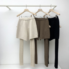 批发<b class='q'>韩国</b>东大门2025秋冬新款休闲腿部打底拼接针织短裤外穿纯色两件套