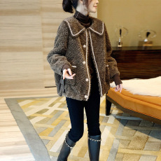 批发羊羔毛短外套加绒加厚小香风娃娃领高级感上衣女<b class='q'>秋</b>冬新款2025爆款