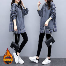 批发秋冬加绒加厚卫衣女潮ins秋季韩版宽松大码女装<b class='q'>外套</b><b class='q'>长袖</b>上衣连帽