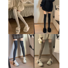 批发实拍不减价 瘦腿高筒<b class='q'>袜</b>米色<b class='q'>大腿</b>长筒<b class='q'>袜</b>日系拼接过膝<b class='q'>袜</b>堆堆<b class='q'>袜</b>