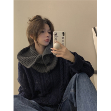 批发实拍不减价 围脖套帽脖套秋冬围巾<b class='q'>韩版</b>纯色防寒保暖护颈针织披肩