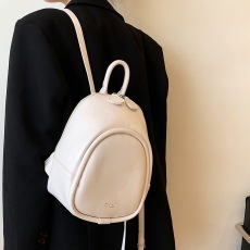 批发小众高级米白色双肩背包2022新款糖果色手提包软欧小背包书包