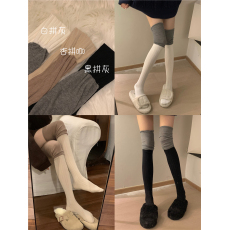 批发实拍不减价 撞色拼接长筒<b class='q'>袜</b><b class='q'>女</b>ins保暖过膝高筒新款堆堆<b class='q'>袜</b>