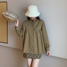 批发实拍2026早春百搭温柔木耳边领系带小众设计感<b class='q'>衬衫</b>