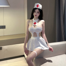 批发实价实拍 性感镂空露背挂脖连衣裙角色扮演<b class='q'>护士</b>装诱惑<b class='q'>制服</b>家居服