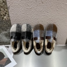 批发毛织松果博肯平底羊毛加绒单鞋豆豆鞋女秋冬休闲鞋
