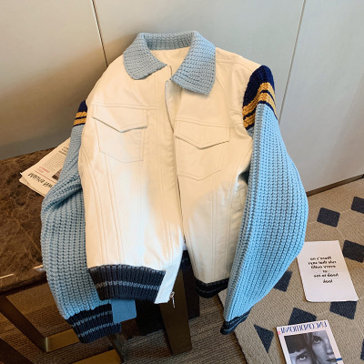 拼接设计感外套女韩版宽松美式复古休闲棒球服2022年秋季新款外套