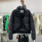 纯色简约休闲加绒加厚棉服外套女2022新款百搭显瘦不规则洋气棉衣轮播图4