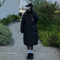 实拍新款WAHJUIS韩剧女学生黑色棉服连帽过膝中长款羽绒棉衣外套轮播图3