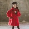 女童中长款红大衣外套原版尺寸 布料510克 袖口皮革 领口原版皮带轮播图3
