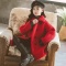 女童中长款红大衣外套原版尺寸 布料510克 袖口皮革 领口原版皮带轮播图2