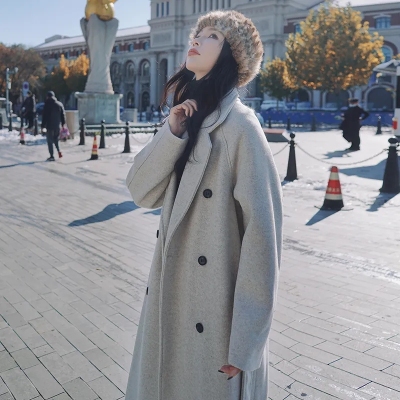 毛呢外套女中长款2022年秋冬季新款韩版加厚夹棉赫本风毛呢子大衣