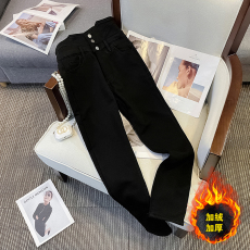 批发实拍2022冬装女新款大码胖mm高腰遮肉显瘦加绒加厚外穿<b class='q'>打底裤</b>