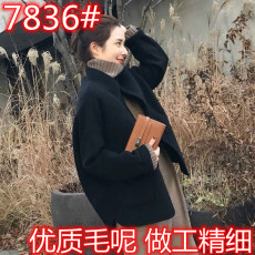批发<b class='q'>外贸</b>出口大牌<b class='q'>原</b>尾<b class='q'>单</b>女装高端余<b class='q'>单</b>尾货小个子宽松加厚毛呢外套女潮